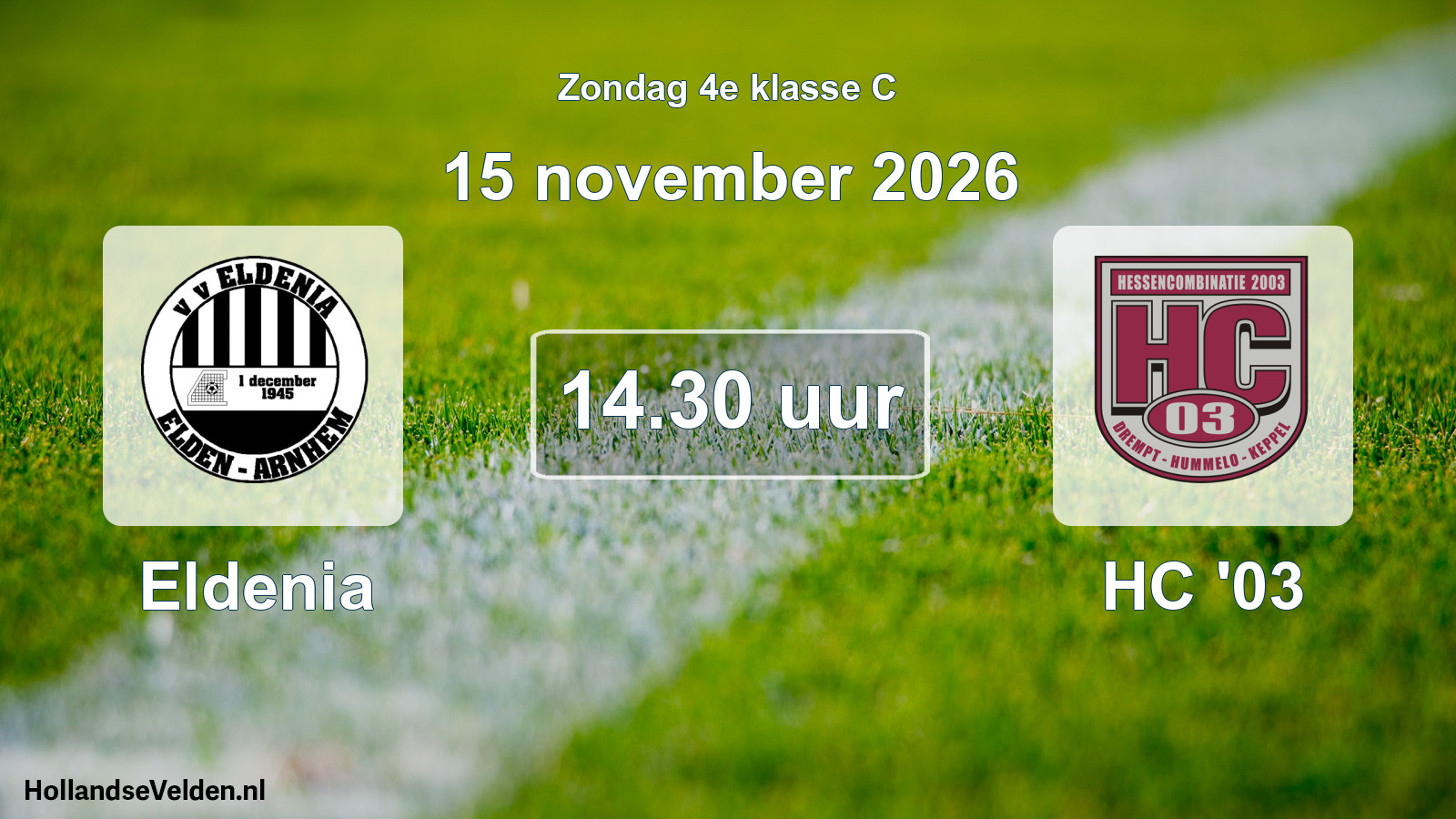 Geplande wedstrijd: Eldenia - HC '03 (15 november 2026)