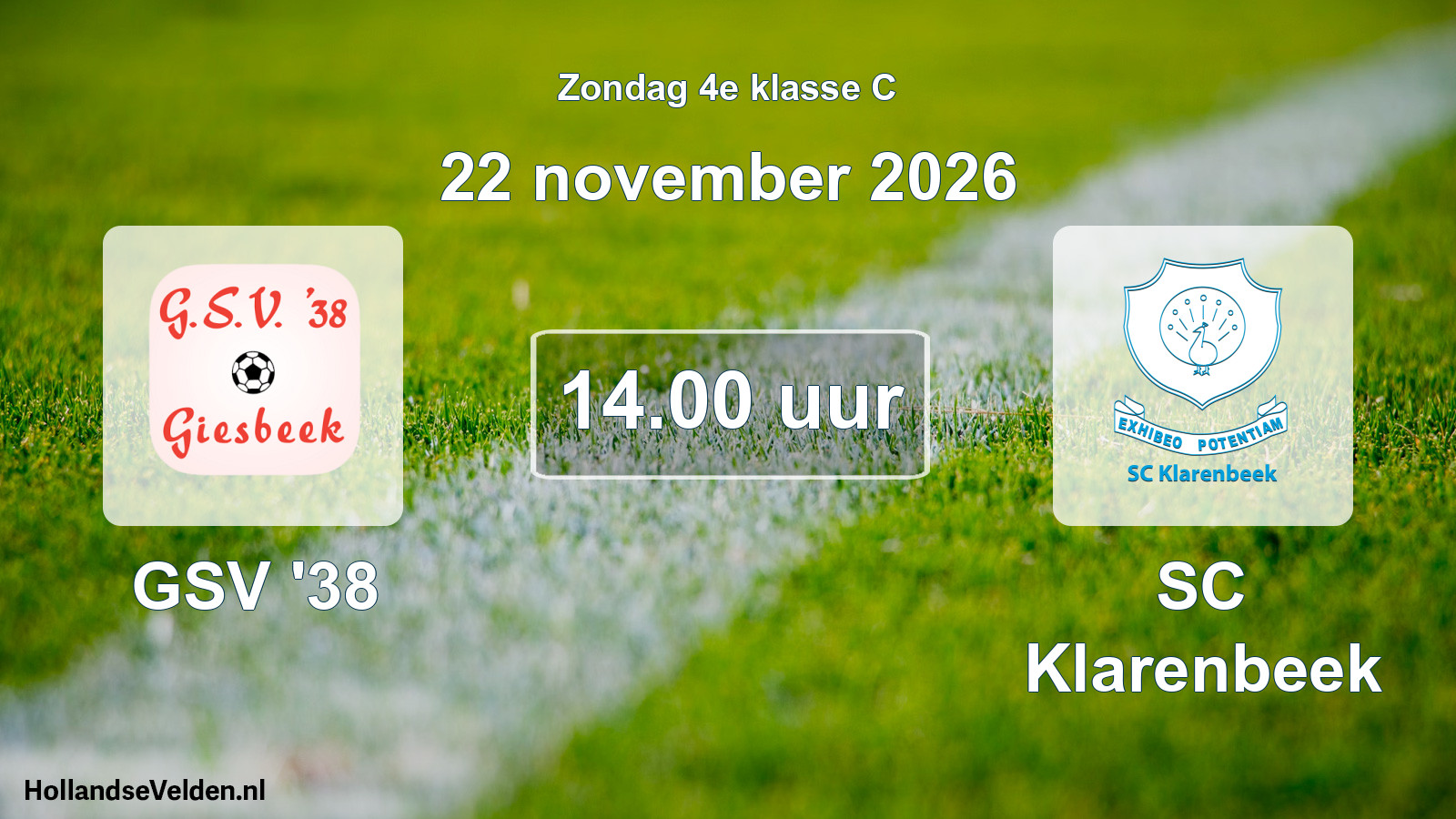 Geplande wedstrijd: GSV '38 - SC Klarenbeek (22 november 2026)