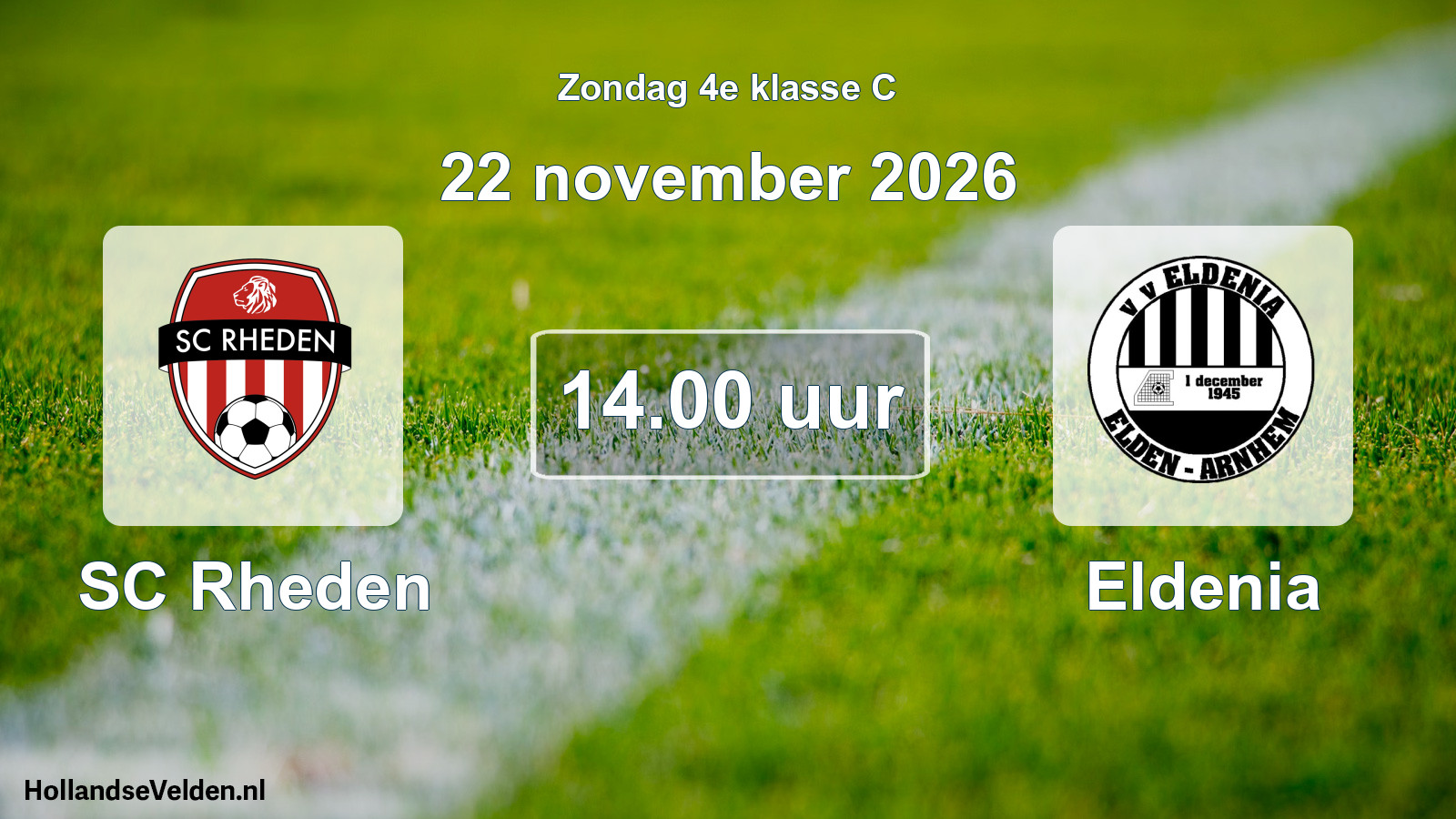 Geplande wedstrijd: SC Rheden - Eldenia (22 november 2026)