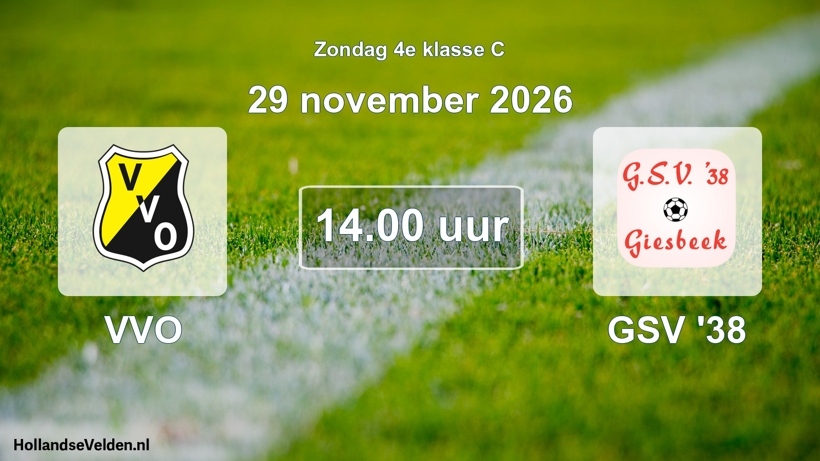 Geplande wedstrijd: VVO - GSV '38 (29 november 2026)