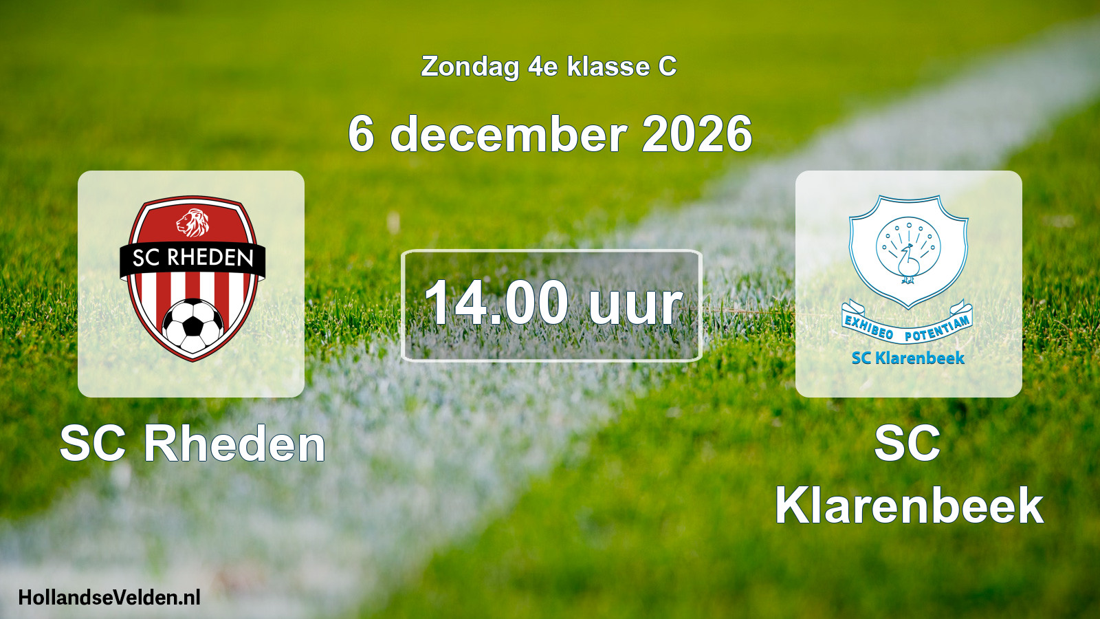 Geplande wedstrijd: SC Rheden - SC Klarenbeek (6 december 2026)