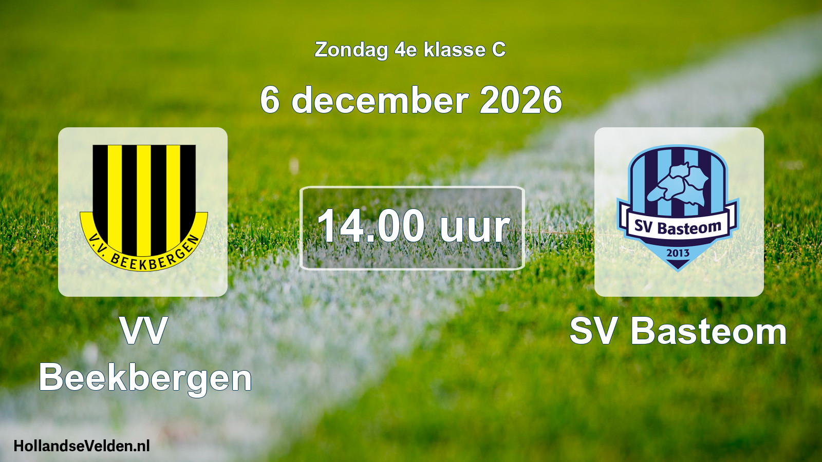 Geplande wedstrijd: VV Beekbergen - SV Basteom (6 december 2026)