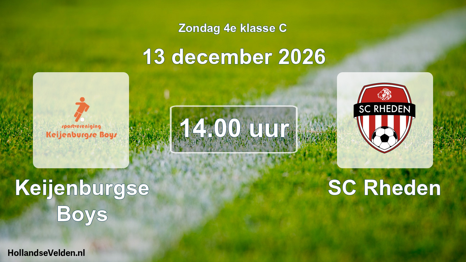 Geplande wedstrijd: Keijenburgse Boys - SC Rheden (13 december 2026)