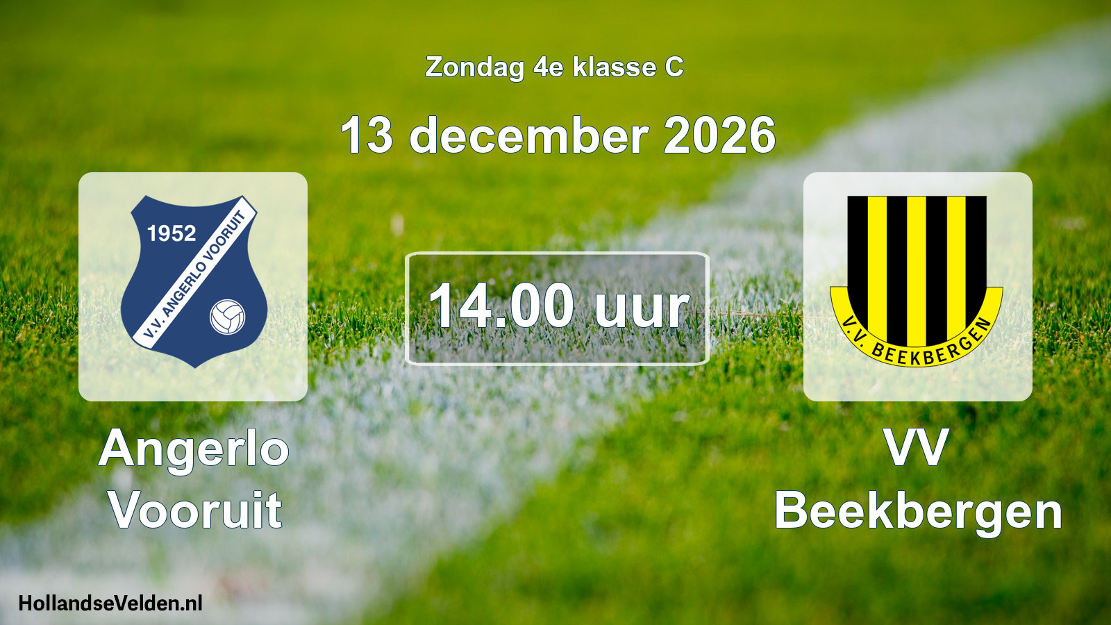 Geplande wedstrijd: Angerlo Vooruit - VV Beekbergen (13 december 2026)