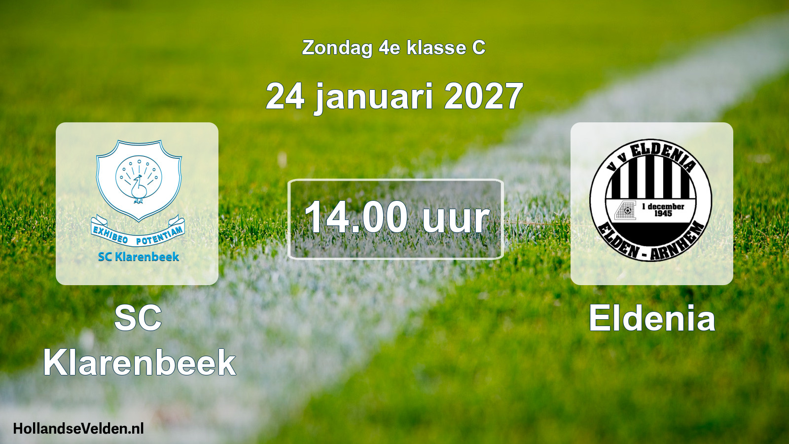 Geplande wedstrijd: SC Klarenbeek - Eldenia (24 januari 2027)