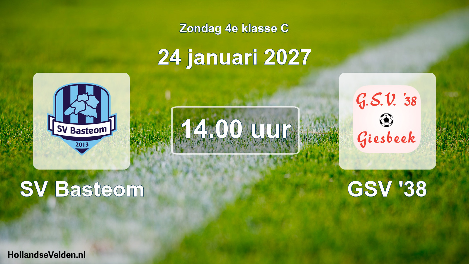 Geplande wedstrijd: SV Basteom - GSV '38 (24 januari 2027)