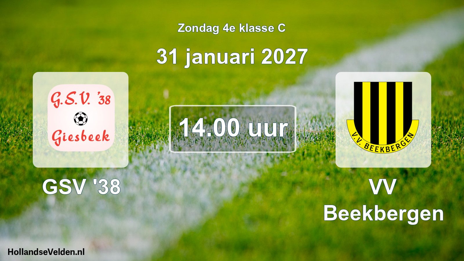 Geplande wedstrijd: GSV '38 - VV Beekbergen (31 januari 2027)