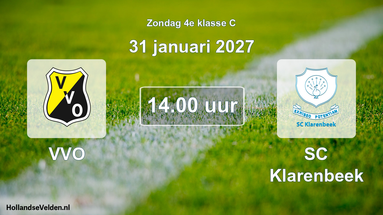 Geplande wedstrijd: VVO - SC Klarenbeek (31 januari 2027)