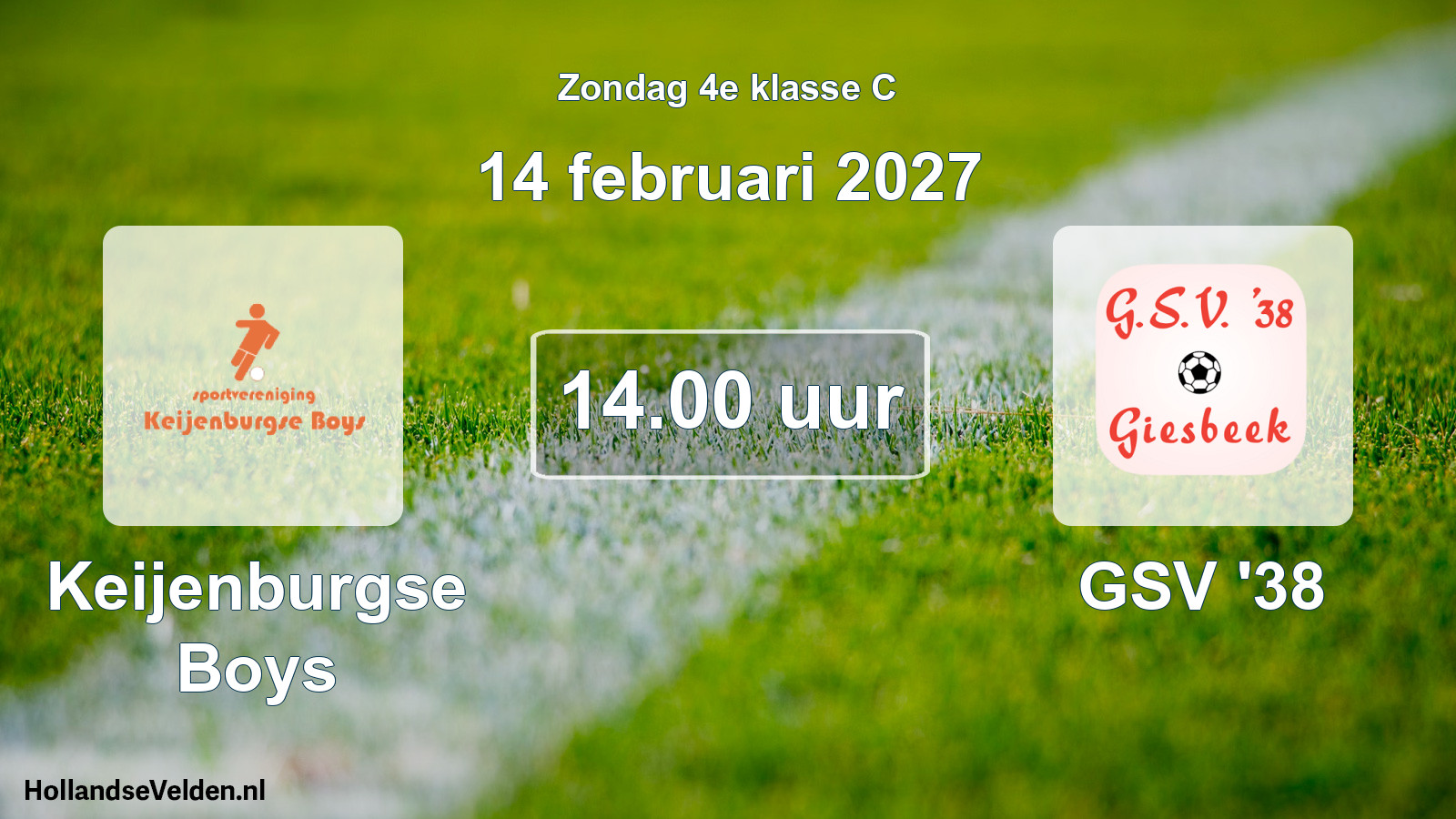 Geplande wedstrijd: Keijenburgse Boys - GSV '38 (14 februari 2027)
