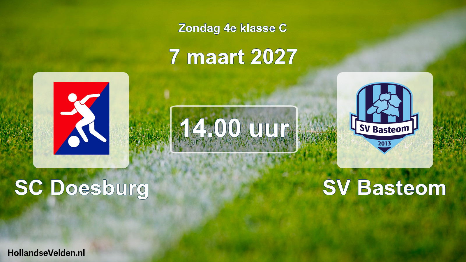 Geplande wedstrijd: SC Doesburg - SV Basteom (7 maart 2027)