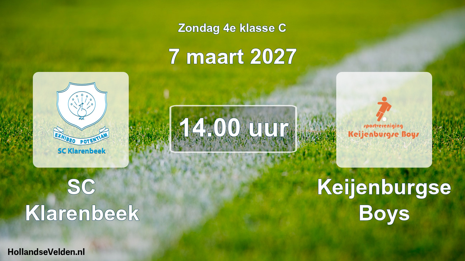 Geplande wedstrijd: SC Klarenbeek - Keijenburgse Boys (7 maart 2027)