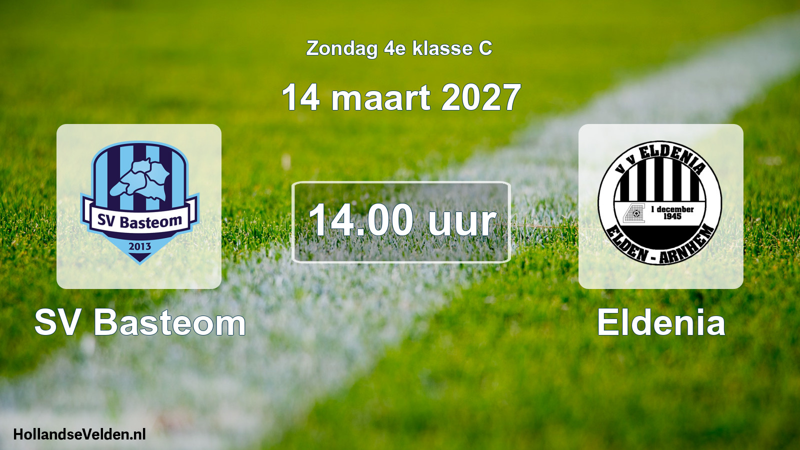 Geplande wedstrijd: SV Basteom - Eldenia (14 maart 2027)