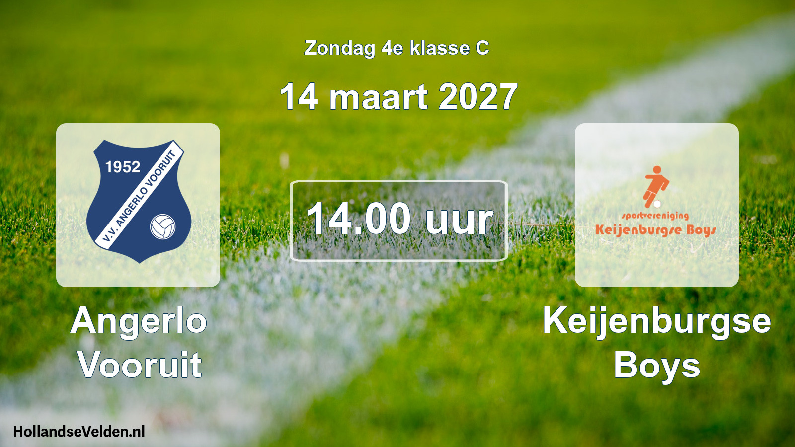 Geplande wedstrijd: Angerlo Vooruit - Keijenburgse Boys (14 maart 2027)