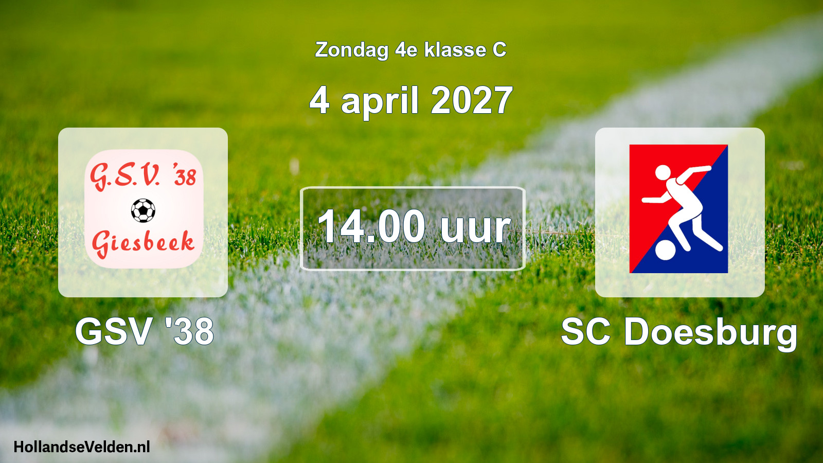 Geplande wedstrijd: GSV '38 - SC Doesburg (4 april 2027)