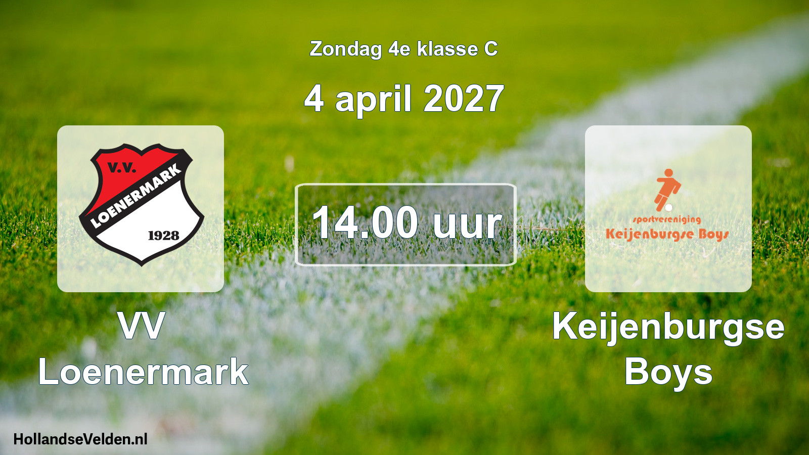 Geplande wedstrijd: VV Loenermark - Keijenburgse Boys (4 april 2027)