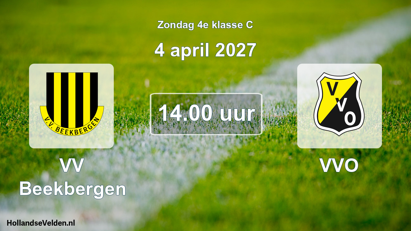 Geplande wedstrijd: VV Beekbergen - VVO (4 april 2027)