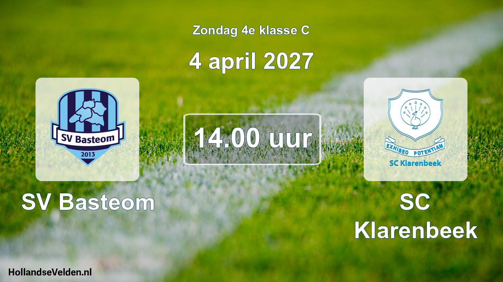 Geplande wedstrijd: SV Basteom - SC Klarenbeek (4 april 2027)