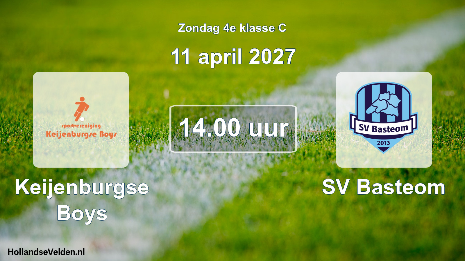 Geplande wedstrijd: Keijenburgse Boys - SV Basteom (11 april 2027)