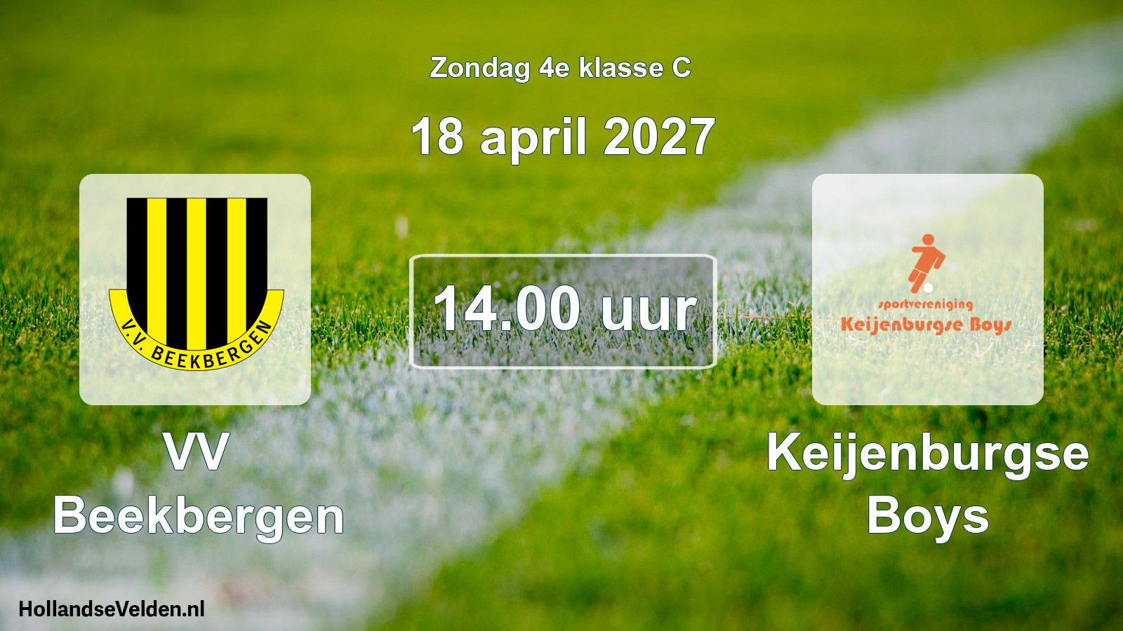 Geplande wedstrijd: VV Beekbergen - Keijenburgse Boys (18 april 2027)