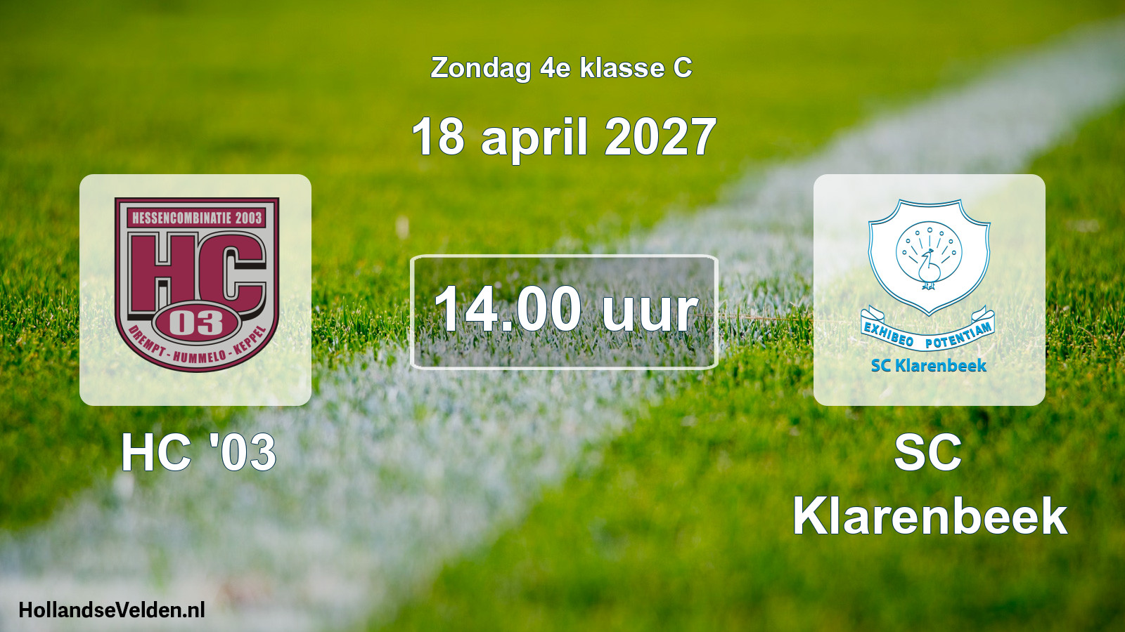 Geplande wedstrijd: HC '03 - SC Klarenbeek (18 april 2027)