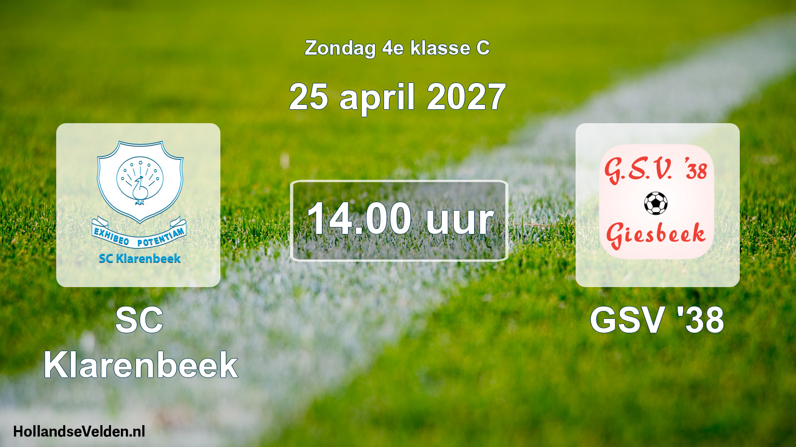 Geplande wedstrijd: SC Klarenbeek - GSV '38 (25 april 2027)
