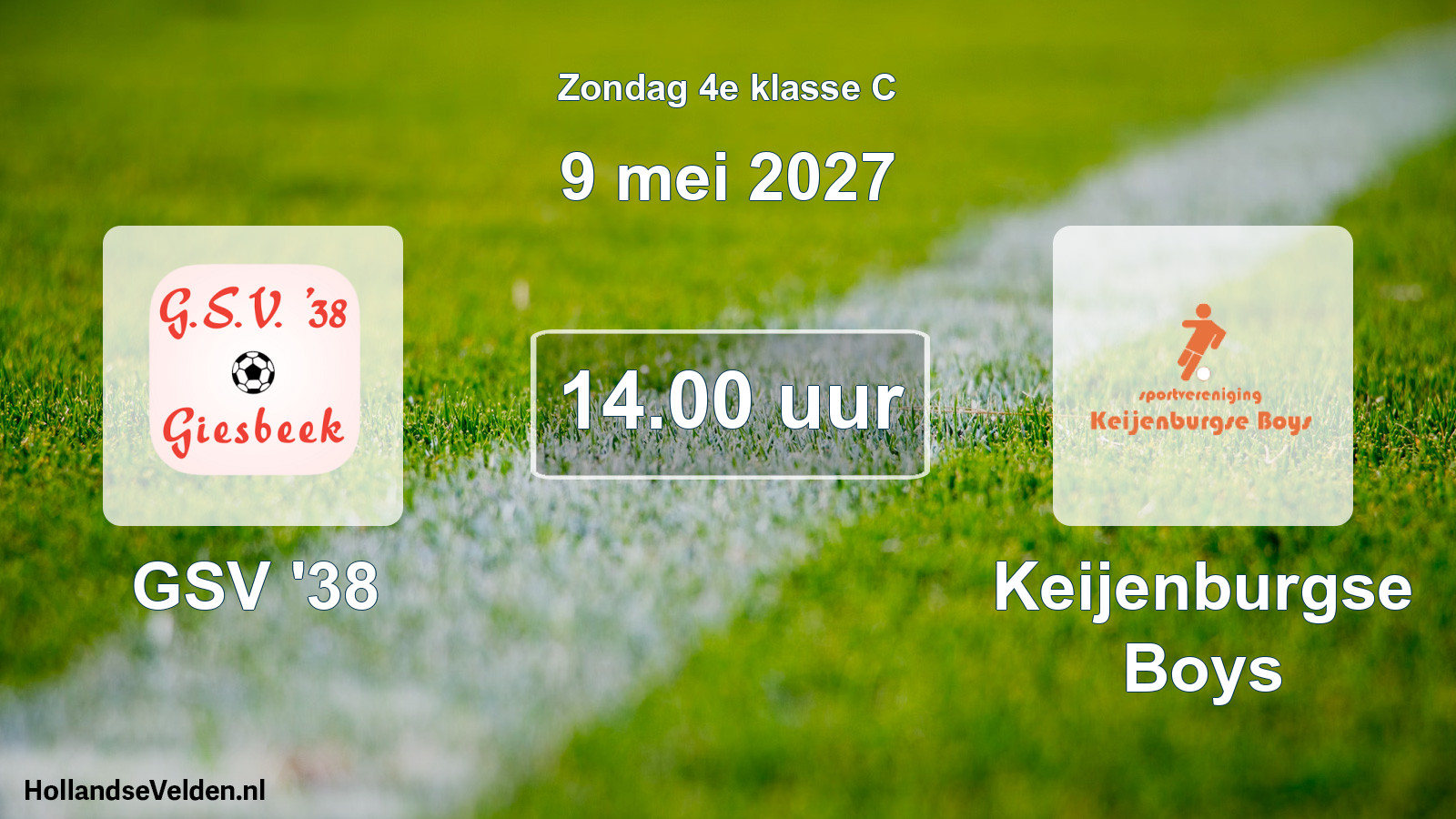 Geplande wedstrijd: GSV '38 - Keijenburgse Boys (9 mei 2027)