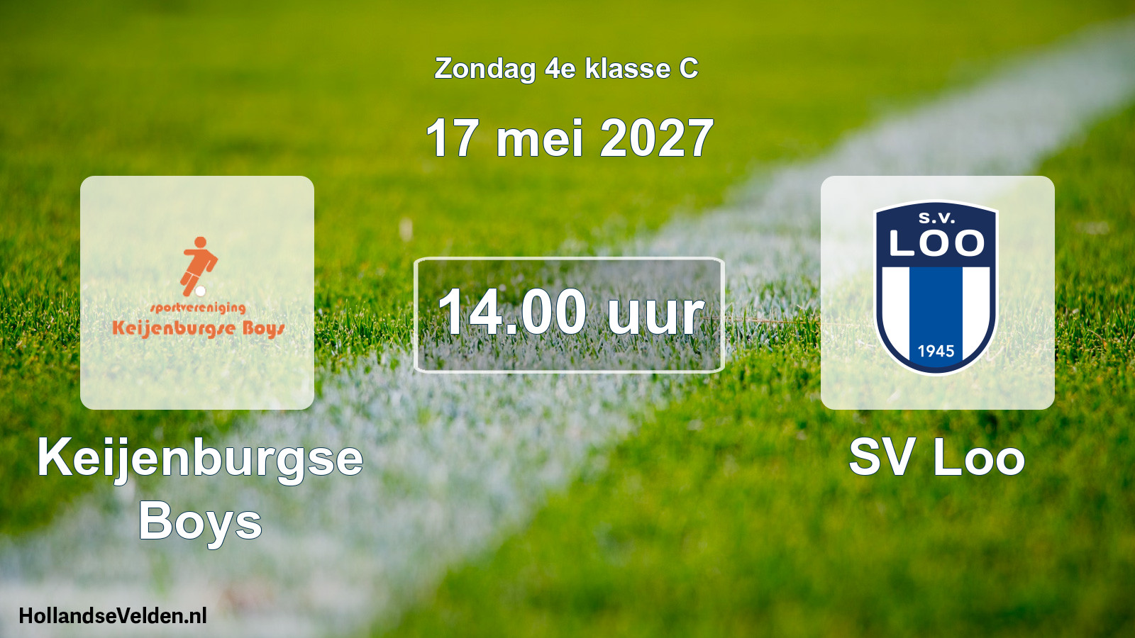 Geplande wedstrijd: Keijenburgse Boys - SV Loo (17 mei 2027)
