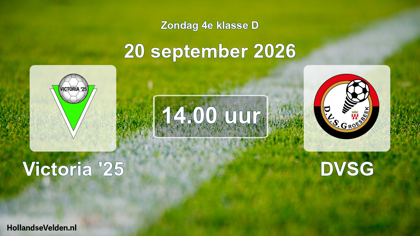 Geplande wedstrijd: Victoria '25 - DVSG (20 september 2026)