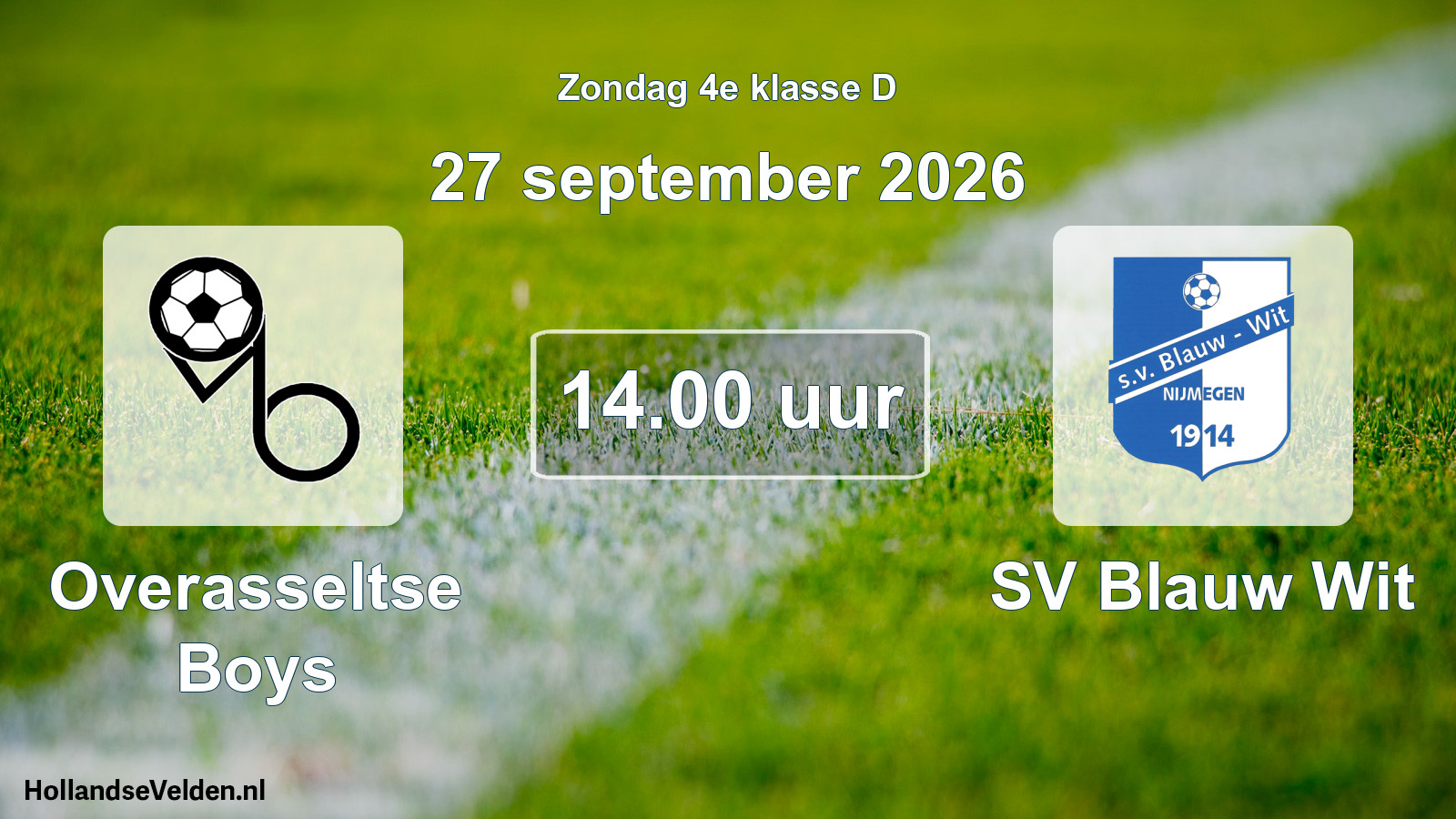 Scheduled Match: Overasseltse Boys - SV Blauw Wit (27 September 2026)