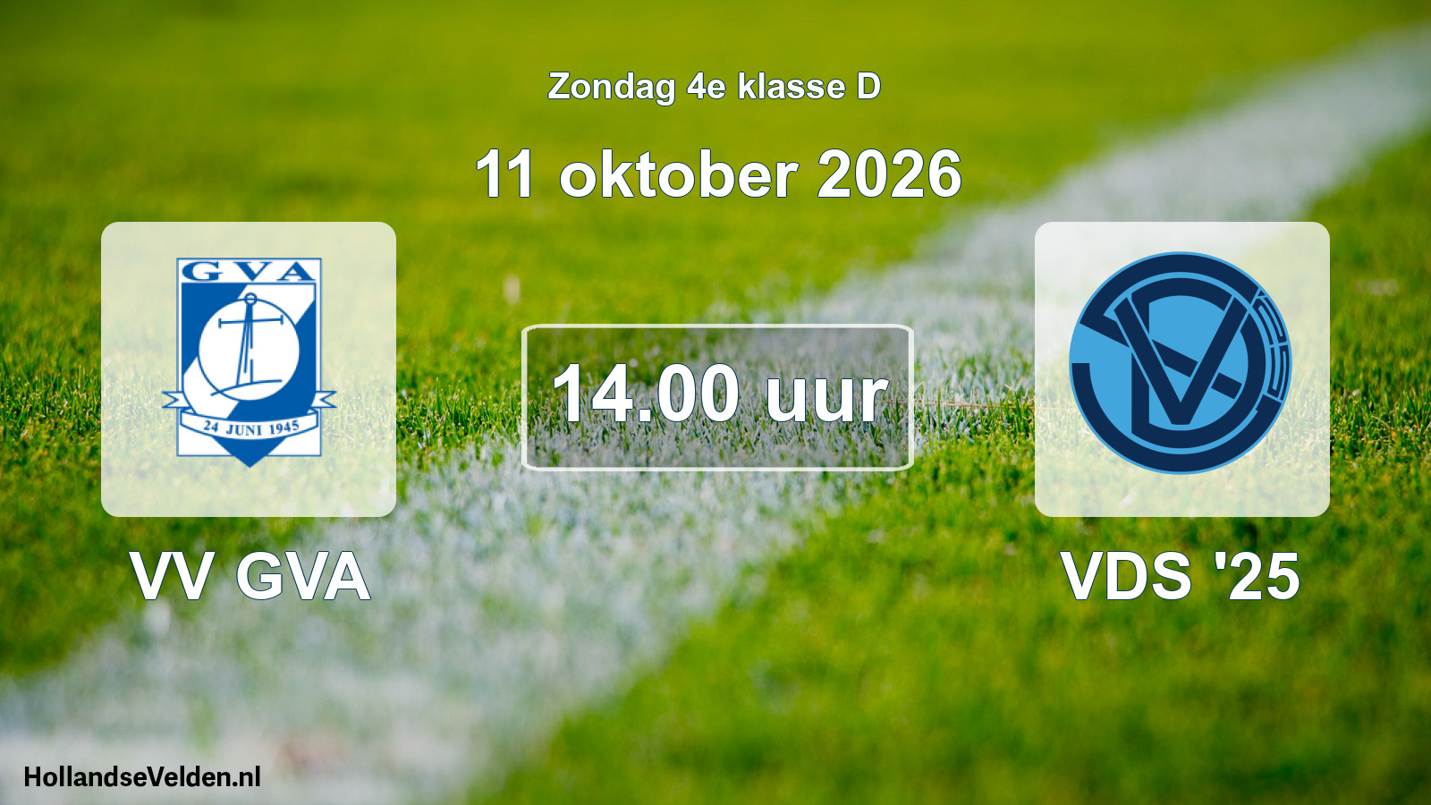 Geplande wedstrijd: VV GVA - VDS '25 (11 oktober 2026)