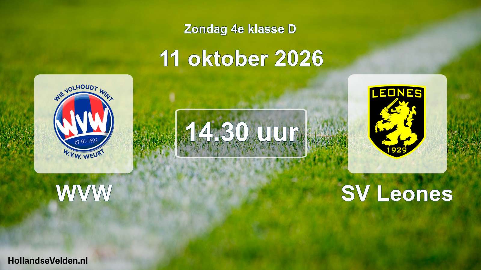 Geplande wedstrijd: WVW - SV Leones (11 oktober 2026)