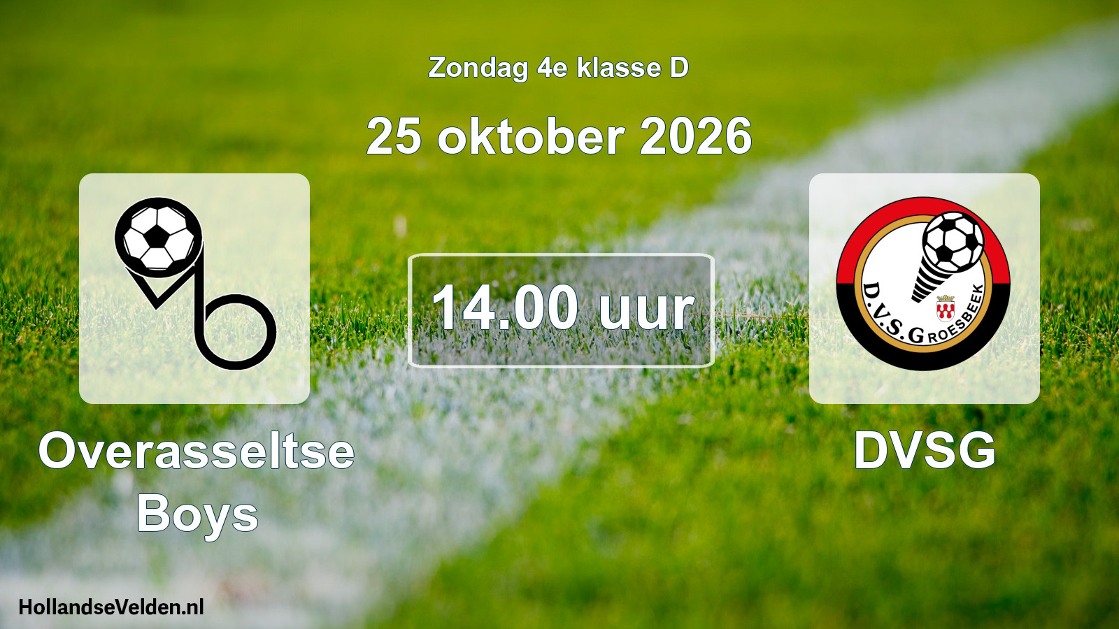Geplande wedstrijd: Overasseltse Boys - DVSG (25 oktober 2026)