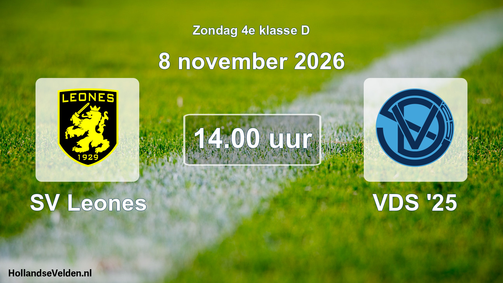 Geplande wedstrijd: SV Leones - VDS '25 (8 november 2026)