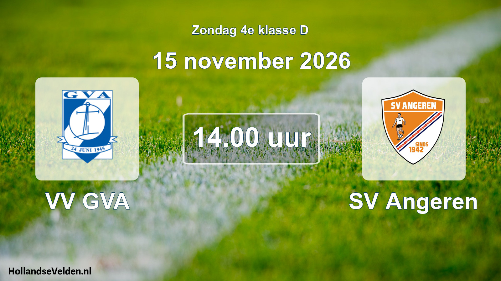 Geplande wedstrijd: VV GVA - SV Angeren (15 november 2026)