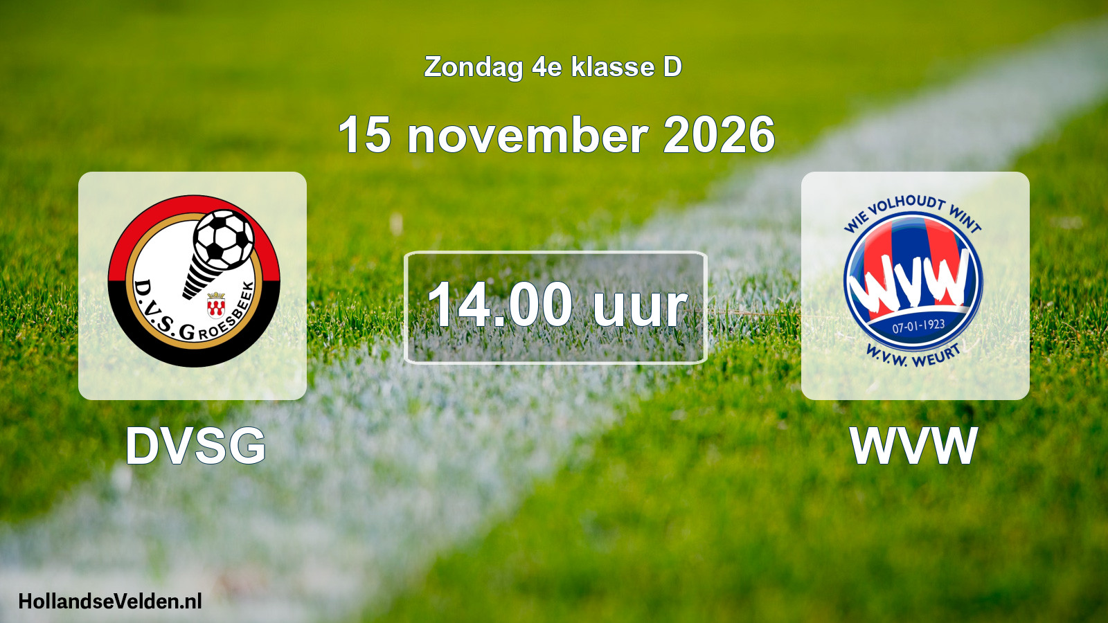 Geplande wedstrijd: DVSG - WVW (15 november 2026)
