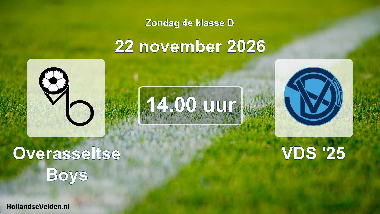 Geplande wedstrijd: Overasseltse Boys - VDS '25 (22 november 2026)