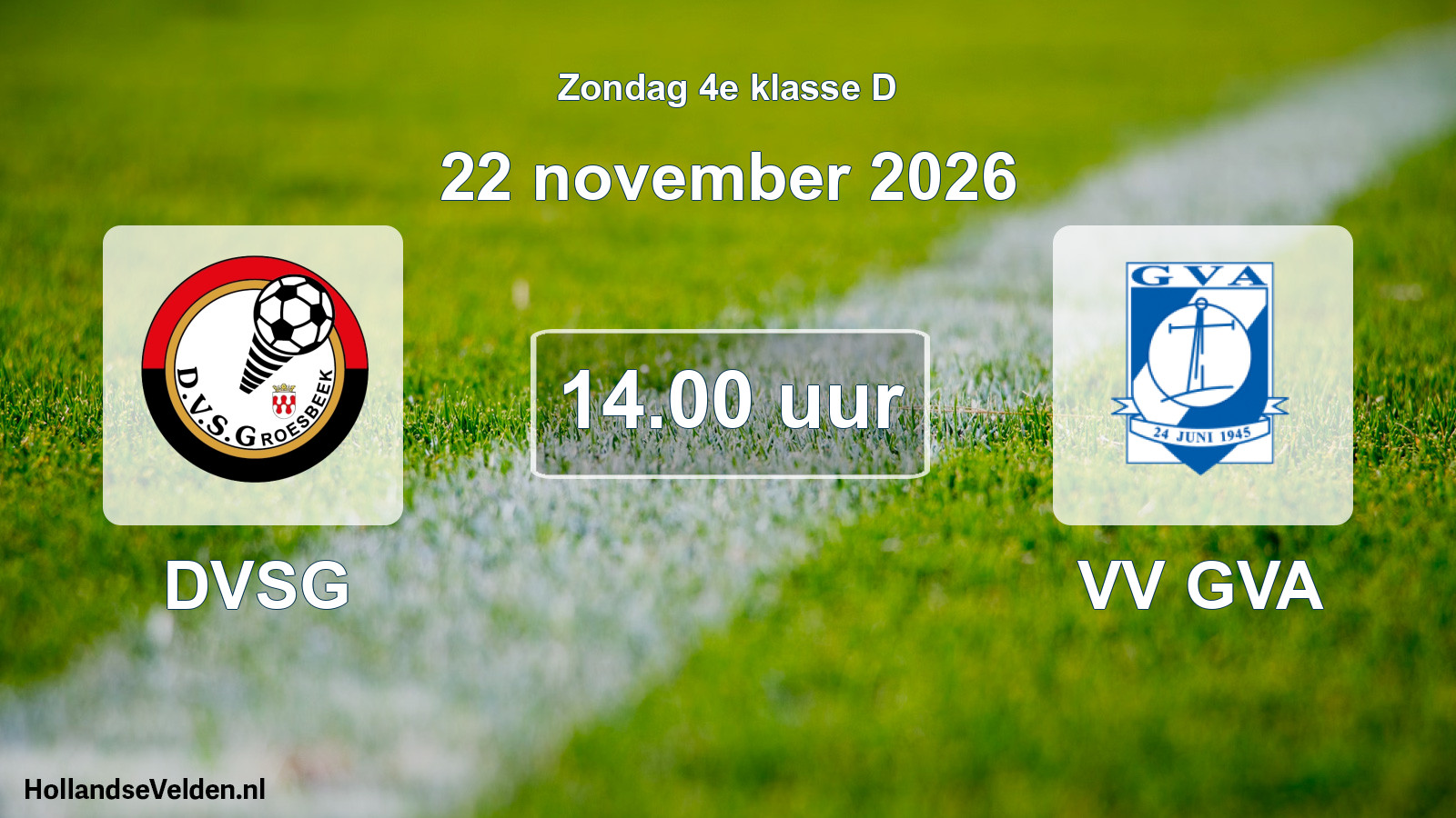 Geplande wedstrijd: DVSG - VV GVA (22 november 2026)