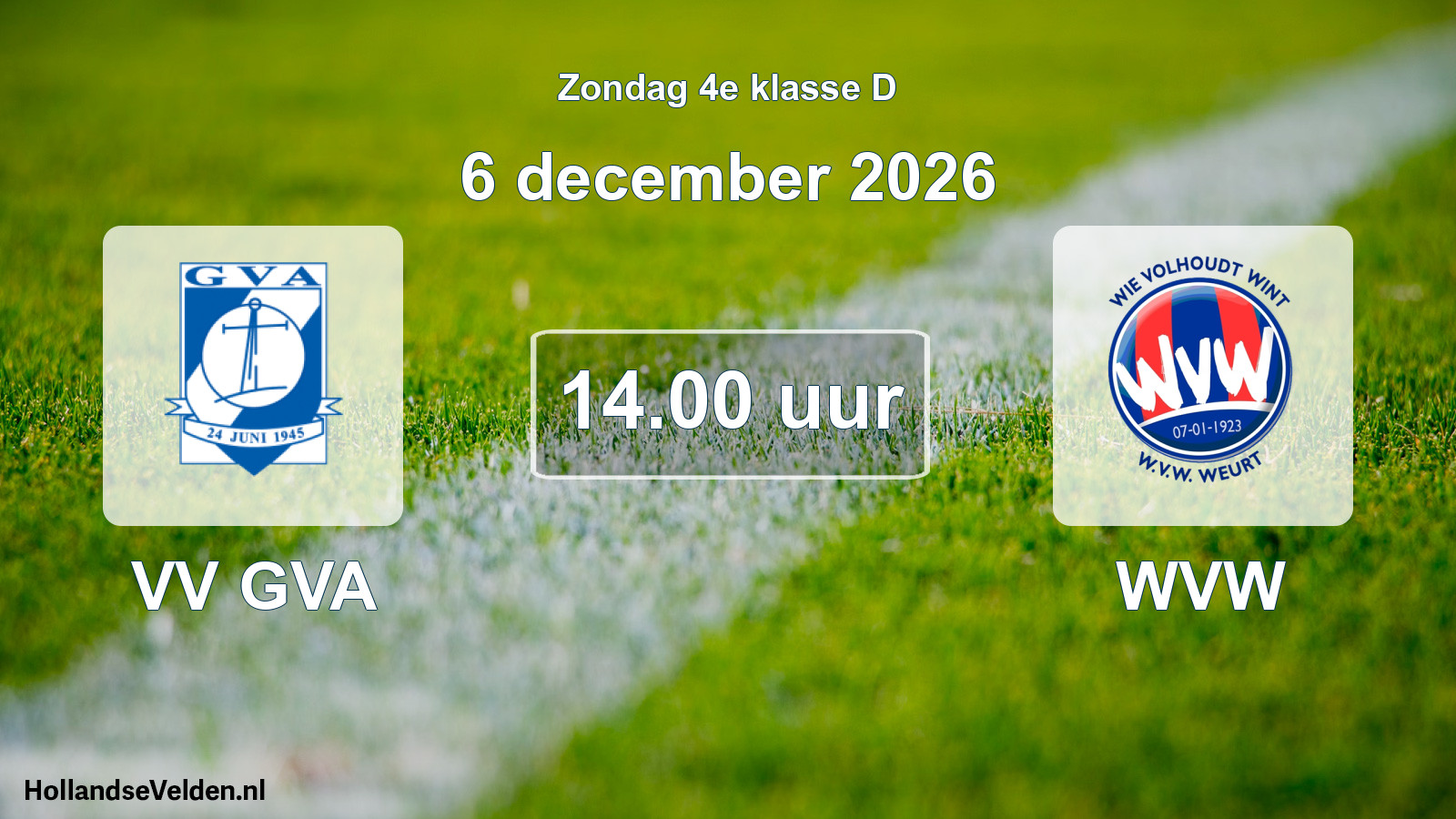 Geplande wedstrijd: VV GVA - WVW (6 december 2026)