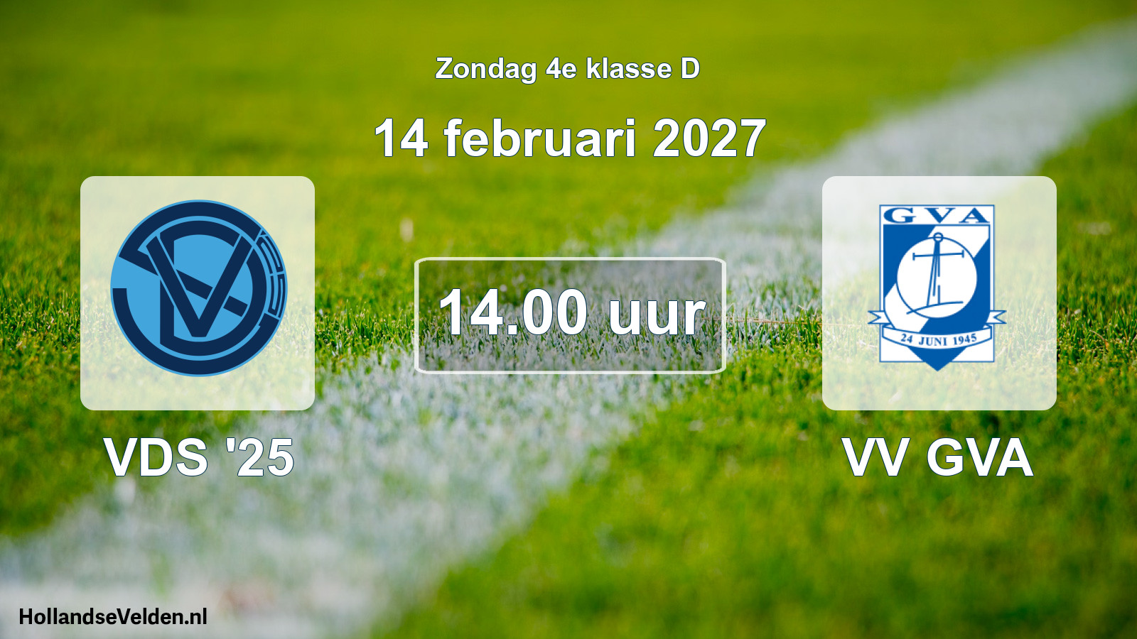 Geplande wedstrijd: VDS '25 - VV GVA (14 februari 2027)