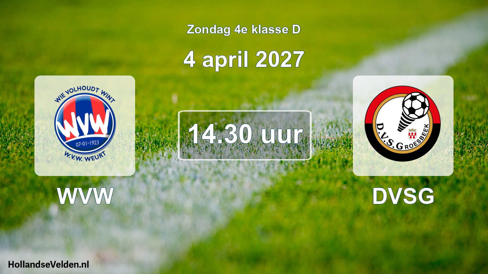 Geplande wedstrijd: WVW - DVSG (4 april 2027)