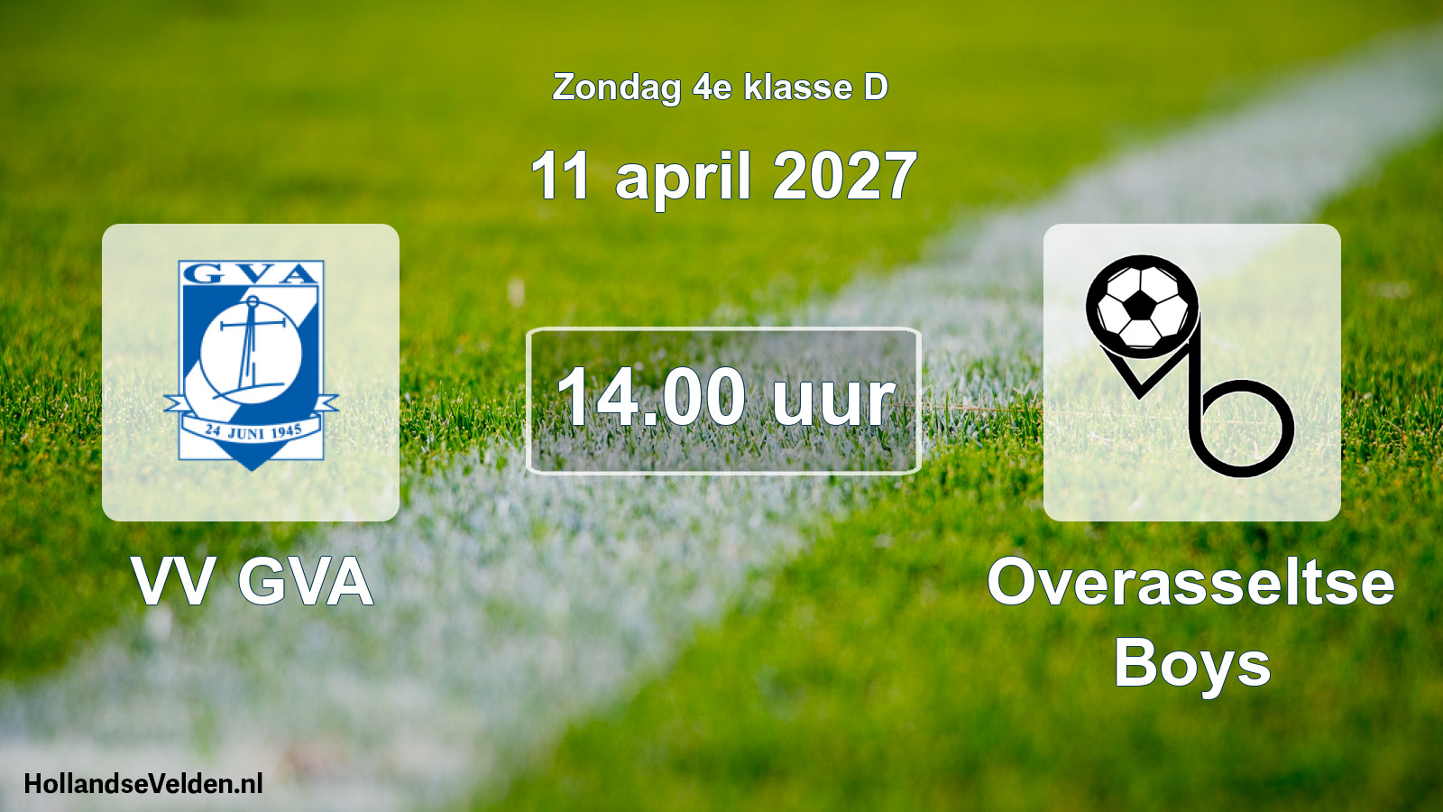 Geplande wedstrijd: VV GVA - Overasseltse Boys (11 april 2027)