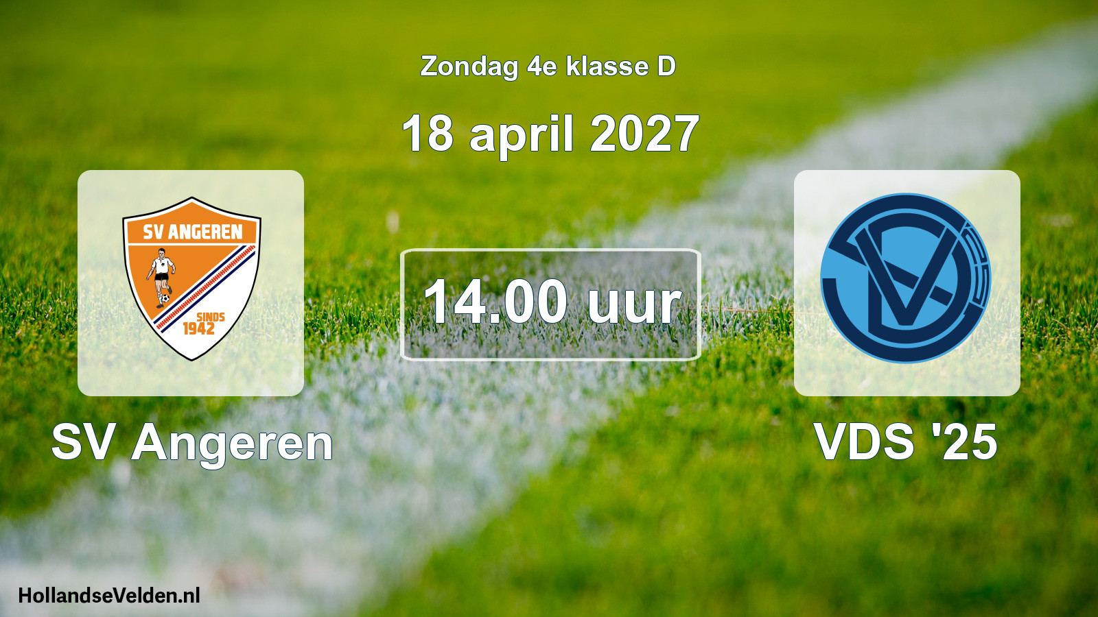 Geplande wedstrijd: SV Angeren - VDS '25 (18 april 2027)