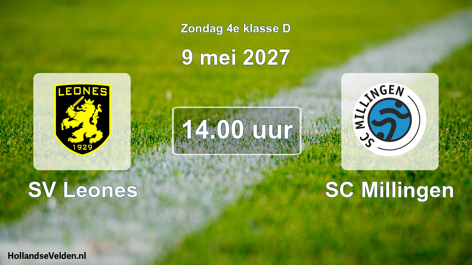 Geplande wedstrijd: SV Leones - SC Millingen (9 mei 2027)