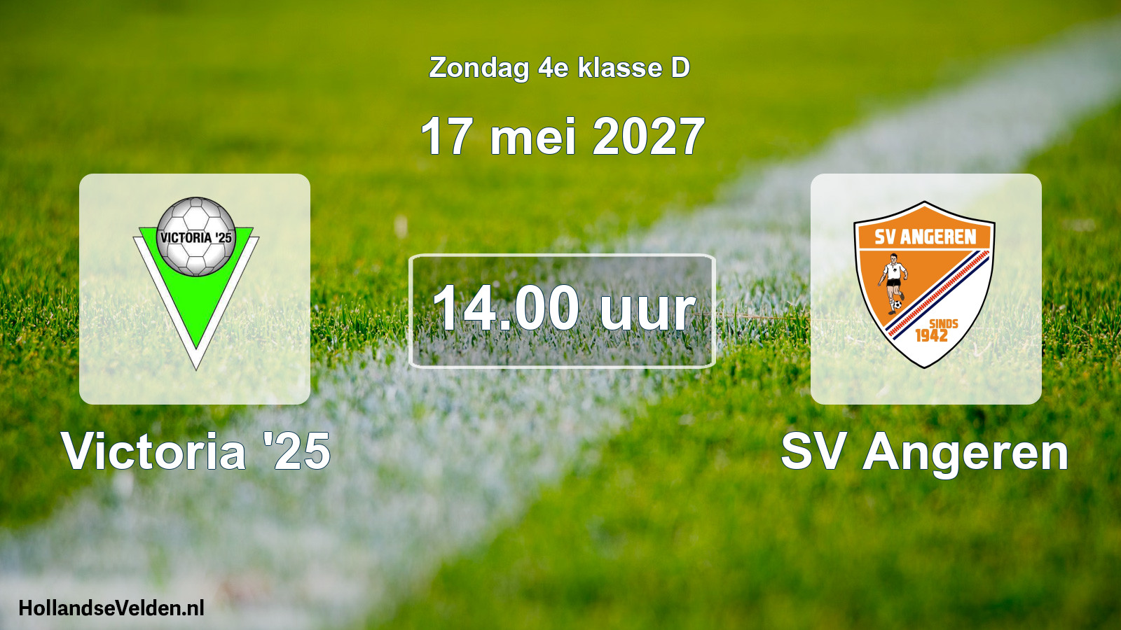 Geplande wedstrijd: Victoria '25 - SV Angeren (17 mei 2027)