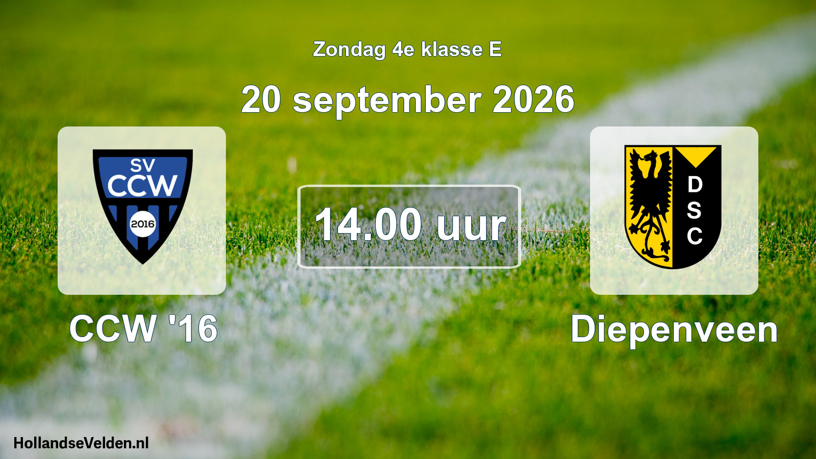 Geplande wedstrijd: CCW '16 - Diepenveen (20 september 2026)