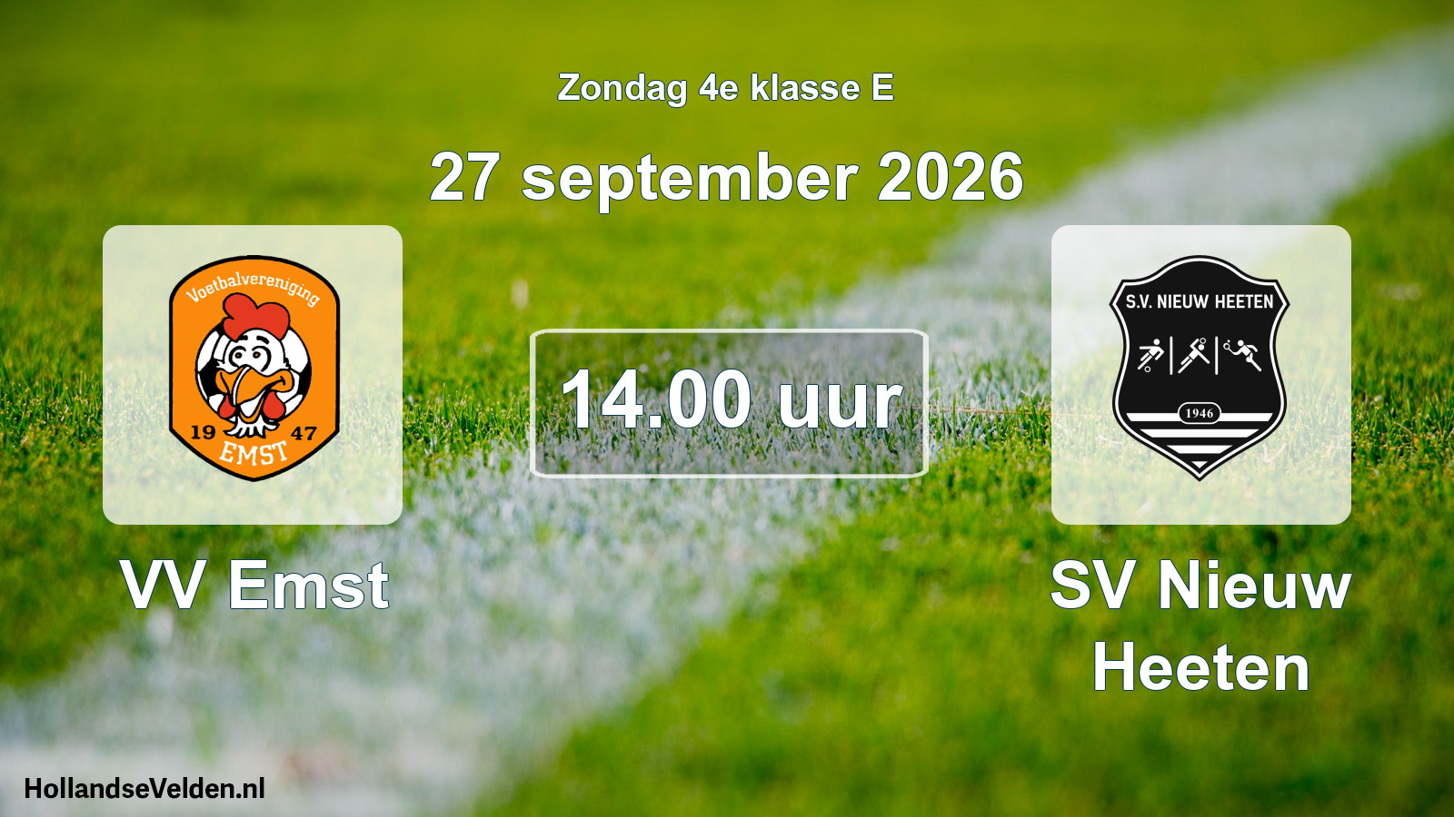 Geplande wedstrijd: VV Emst - SV Nieuw Heeten (27 september 2026)
