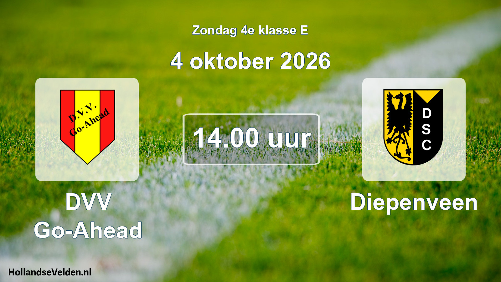 Geplande wedstrijd: DVV Go-Ahead - Diepenveen (4 oktober 2026)