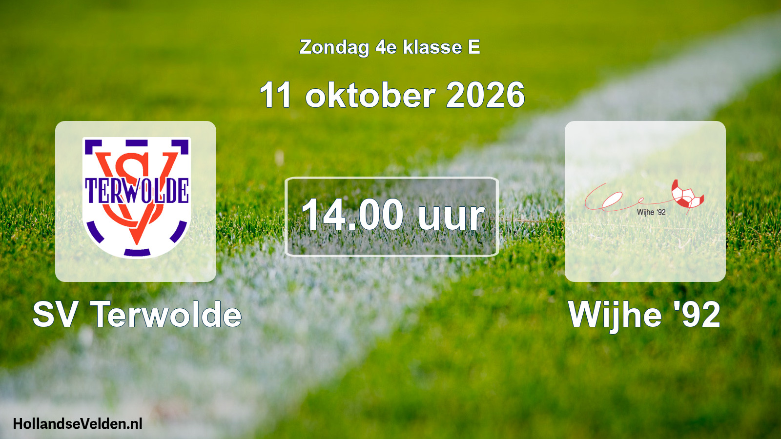 Geplande wedstrijd: SV Terwolde - Wijhe '92 (11 oktober 2026)