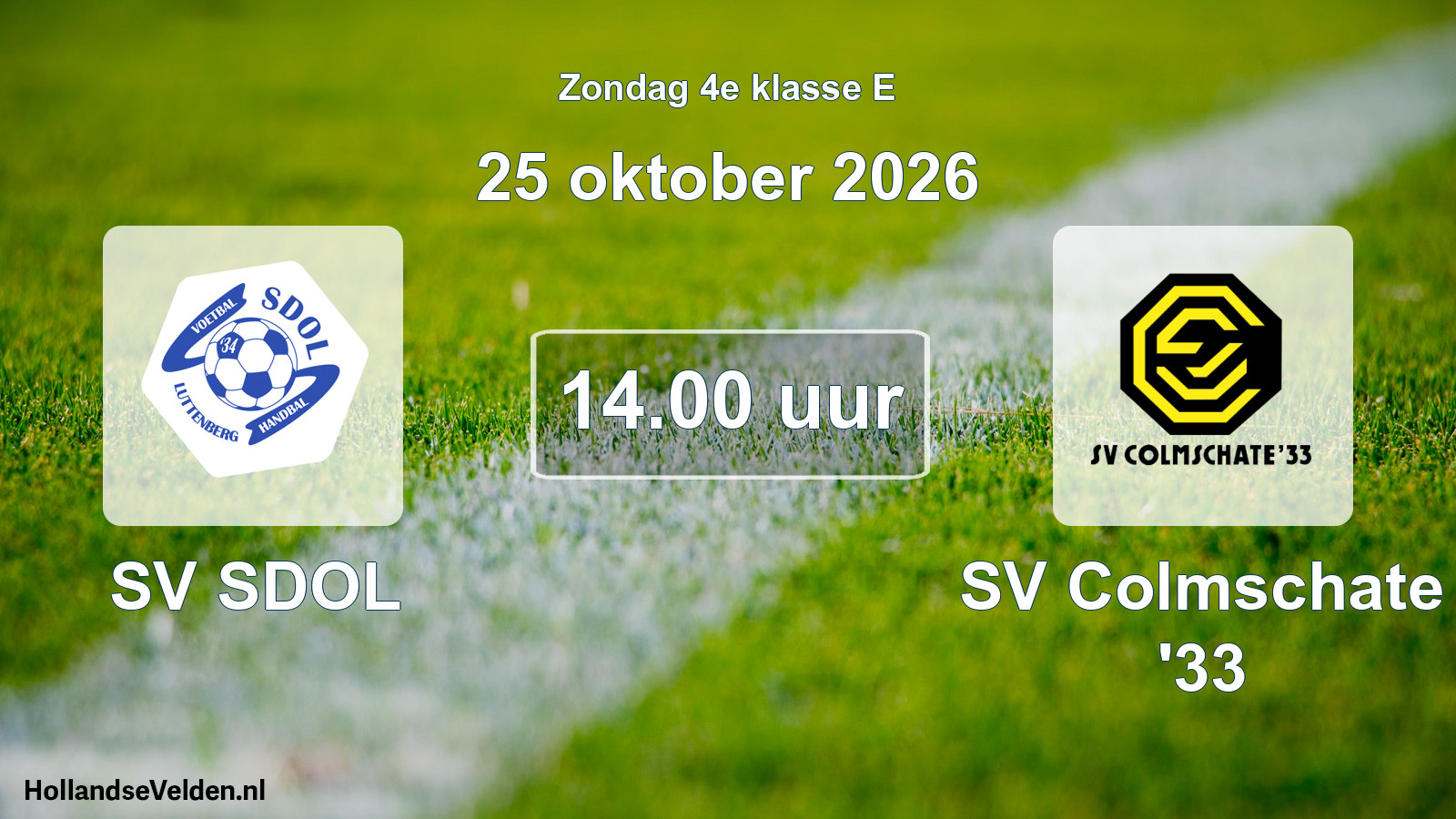 Scheduled Match: SV SDOL - SV Colmschate '33 (25 October 2026)