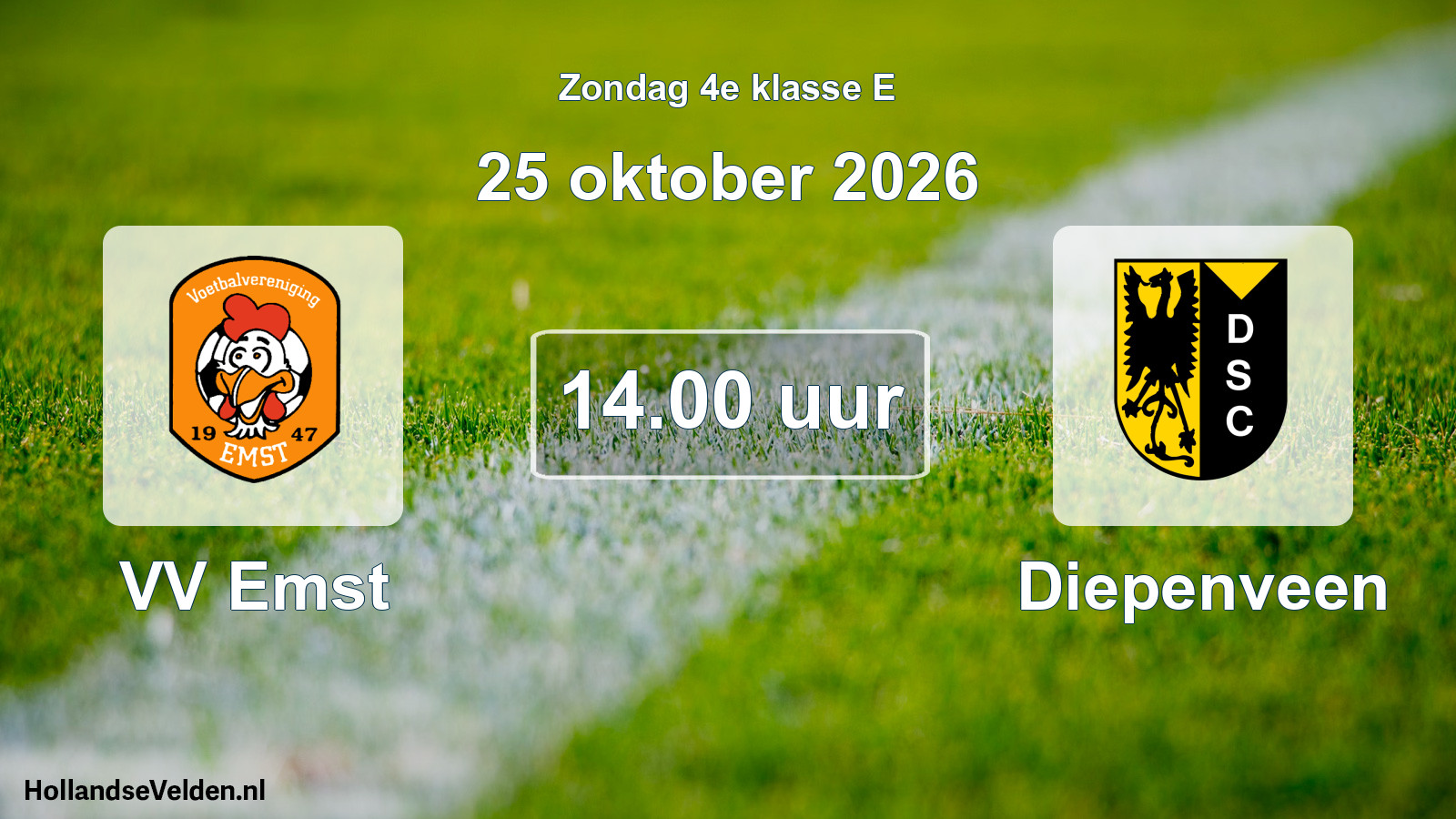 Geplande wedstrijd: VV Emst - Diepenveen (25 oktober 2026)